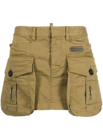 Dsquared2 cargo-pocket cotton miniskirt - Groen