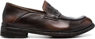 Officine Creative penny-slot leather loafers - women - Calf Leather/Rubber/Calf Leather/Calf Leather - 41 - Brown