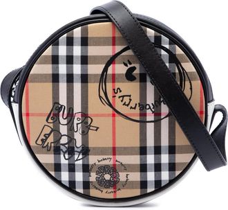 Burberry Pre-owned Burberry House Check Canvas and Calfskin Cartoon Print Round Crossbody Ladies HXSGJUEKJ5T9HPD4