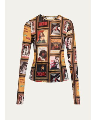 Alice & Olivia Delaina Long-Sleeve Top