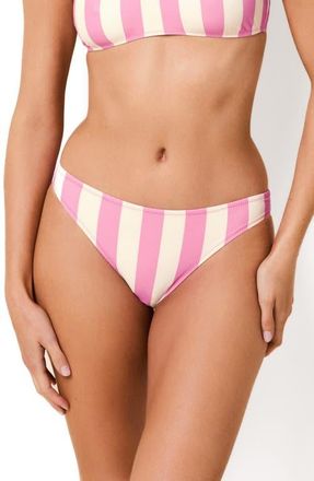 Solid & Striped The Rachel Striped Bikini Bottoms in 1 Inch Stripe Bon Bon at Nordstrom, Size X-Large