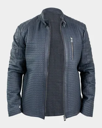 Maceoo Men & apos;s Braille Quilted Leather Jacket