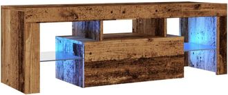 vidaXL TV Cabinet with LED Lights Old Wood 120x36.5x40 cm Engineered Wood vidaXL