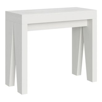 Itamoby Consola extensible 90x40/300 cm efecto madera fresno blanco