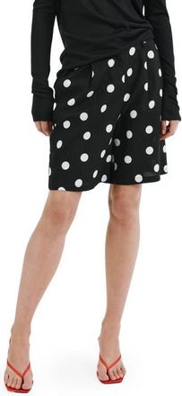 Mango Abrei Polka Dot Shorts in Black at Nordstrom, Size 6