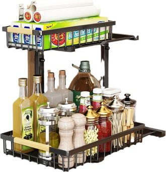OEM Estante De Almacenamiento De Condimentos De Cocina, Estante De Ba&ntilde;o, Inodoro, Ducha, Gel, Almacenamiento De Piso, Estante Doble Debajo Del Fregadero