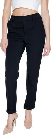 Vero Moda Zwarte polyester jeans & broek - Dames - Slim Fit Broeken - Zwart - XL L32 - Polyester - Broeken