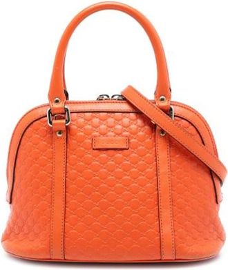 Gucci Pre-owned Handbags, female, Orange, Size: ONE SIZE Pre-owned Leather Handbag