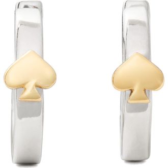 Kate Spade New York everyday spade huggie hoop earrings in Silver/Gold at Nordstrom
