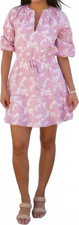 Sugarlips Bella Floral Split Neck Mini Dress In Multi