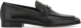 Ferragamo Black Gancini Leather Loafers