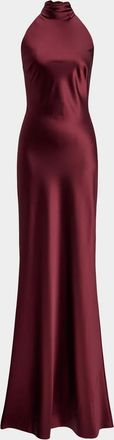 Ralph Lauren Collection Chilton Satin Halter Evening Dress