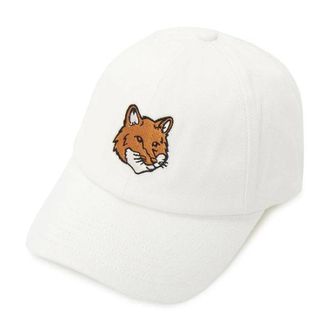 Maison Kitsun&eacute; Caps, unisex, White, Size: ONE SIZE Fox Head Cap