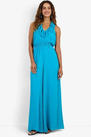 Trina Turk Jacksonville Georgette Jumpsuit in Coastal Cyan at Nordstrom, Size Xx-Large