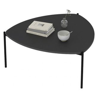 Dmora Mesa De Centro Atesino, Con Patas, Forma Triangular, Tono De Tapa Antracita, 90x89x40h Cm Negro Antracita