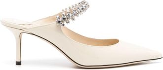 Jimmy Choo London Bing 65mm patent leather mules - women - Leather/Patent Leather/Calf Leather - 38 - Neutrals