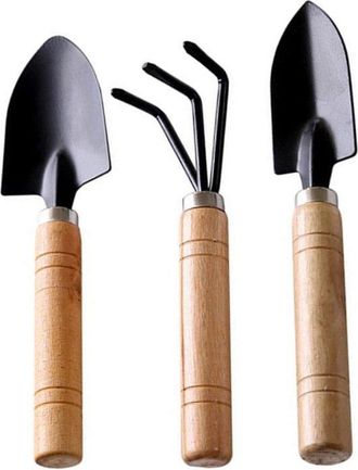 OEM Juego De Herramientas De Jardiner&iacute;a - Mini Herramientas - Cuidado De Plantas - Tama&ntilde;o Miniatura - 3 Piezas - Gris