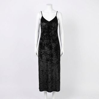Z Supply Womens Selina Crushed Velvet Midi Dress In Black