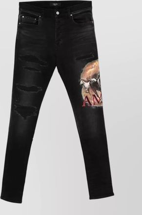 Amiri denim graphic print skinny jeans