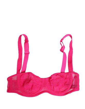 Dolce & Gabbana Pink Lace Mesh Underwire Balconnet Bra Womens Underwear