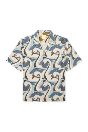 Paul Smith Camp-Collar Printed Satin Shirt