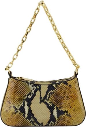Alexander McQueen Bruin Leren T Bar Mini Handtas - Dames - Schoudertassen - Veelkleurig - ONE Size - Katoen - Tassen