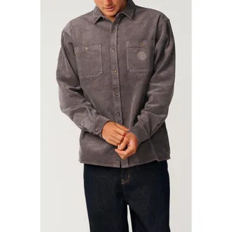 Rip Curl Premium Surf Cotton Corduroy Button-Up Overshirt in Deep Mushroom at Nordstrom, Size Xx-Large