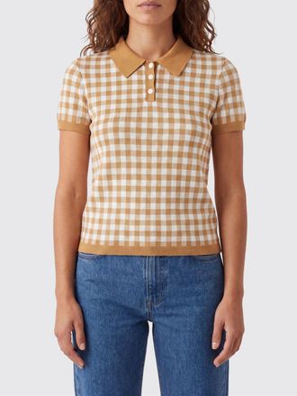 Guest In Residence Polo a quadretti Guest In Residence in misto lino e seta