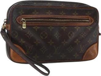 Louis Vuitton Pre-owned Vintage Canvas Clutch - Dames - Vintage Clutch - Bruin - ONE Size - Vintage