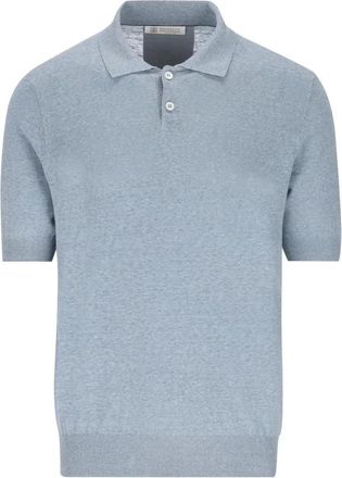 Brunello Cucinelli Brunello Cucinelli, Polo Shirts, male, Blue, Size: L Polo Sweater