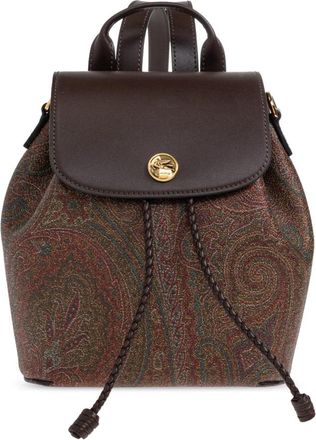 Etro Logo Rugzak - Dames - Rugzakken - Bruin - ONE Size - Katoen - Tassen
