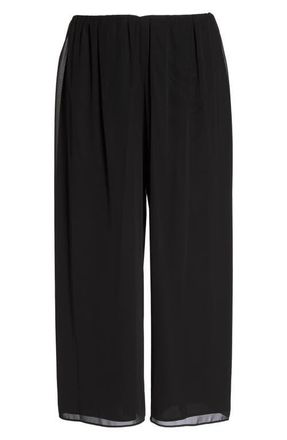Alex Evenings Wide Leg Chiffon Pants in Black at Nordstrom, Size 1X