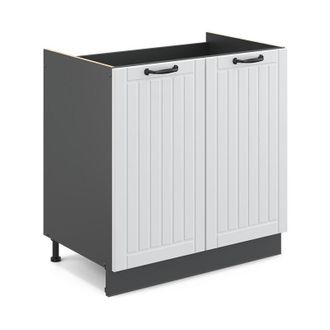 Vicco Armario Bajo Para Fregadero Fame-line, Blanco Casa De Campo, 80 Cm Sin Encimera Vicco