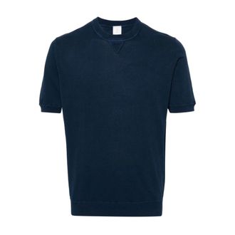 Eleventy Tops, Heren, Blauw, M, Katoen, Blauwe T-shirts en Polos Maglia MM