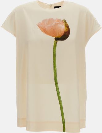 Simone Rocha Top Smanicato Papavero