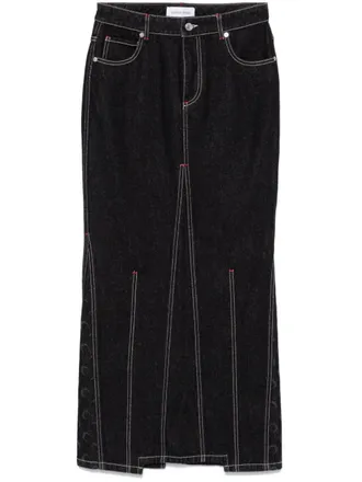 Marine Serre Womens Crescent Moon Long Skirt