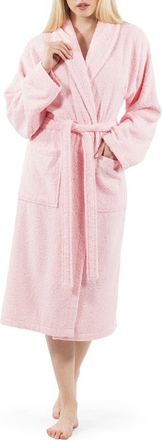 Linum Home Textiles Unisex Terry Cloth Bathrobe in Pink at Nordstrom Rack, Size Large/x-Large