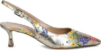 Baldinini Slingback pumps met bloemenprint - Goud