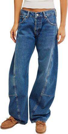 Free People We The Free Fable Low-Rise Twisted Bowed Jeans in Heartsong at Nordstrom, Size 25