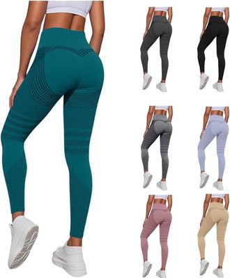 Generic Women 3D Compression Leggings Anti Cellulite Slimming Scrunch Bums Leggings High Waist Seamless Push-Up Opaque Gym Yoga Running Legging Tummy Control 
