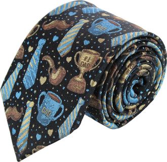 Trafalgar Store Dad Appreciation Silk Novelty Necktie in Navy Blue at Nordstrom