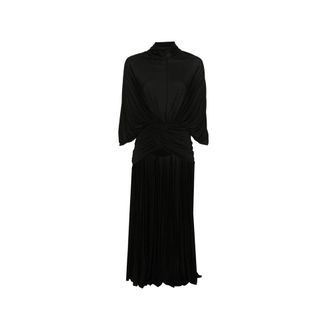 Jean Paul Gaultier Draped Logo-patch Maxi Dress
