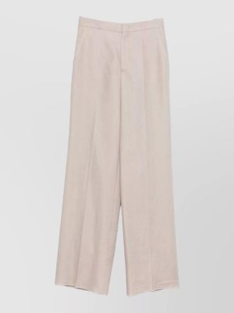 Tagliatore linen trousers high waist wide leg