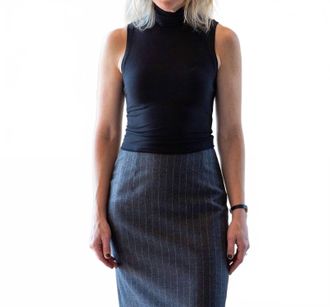 &Eacute;terne Harlow Mock Neck Sleeveless Top In Black