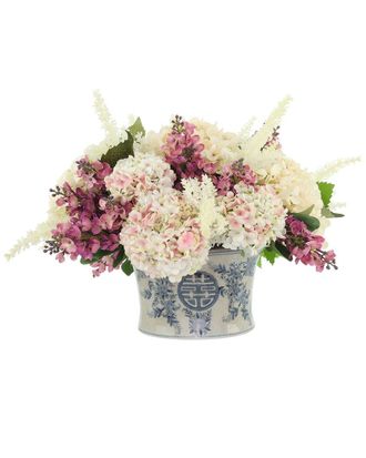 Creative Displays Inc. Hydrangea, Viburnum & Pampas Arranged In Ceramic Pot