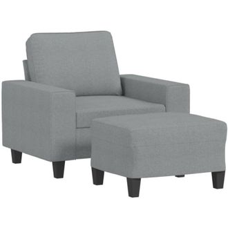 vidaXL Vidaxl - Sill&oacute;n Con Taburete Tela Gris Claro 60 Cm