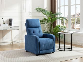 Vente-Unique Poltrona relax in Tessuto Blu - JARAMILO