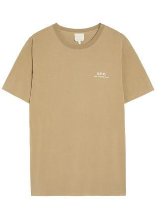 A.P.C. Logo-print Cotton T-shirt - Khaki - XL