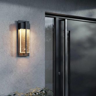 Lucande L&aacute;mpara de pared led exterior de aluminio negro