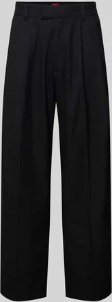 HUGO BOSS Weite Hos mit Viskose-Anteil Modell RIKO261 in Black, Gr&ouml;&szlig;e XXL